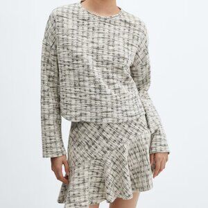 Mango Tweed Two-Piece Skirt & Sweater Set/NWT/S